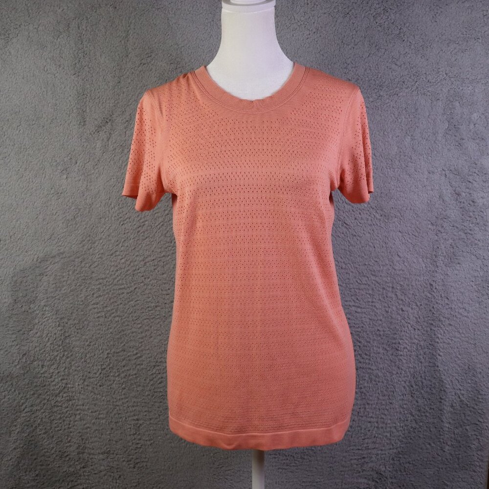 Lululemon Breeze By Short Sleeve Top Womens 4 Light Coral Relaxed Athletic Run